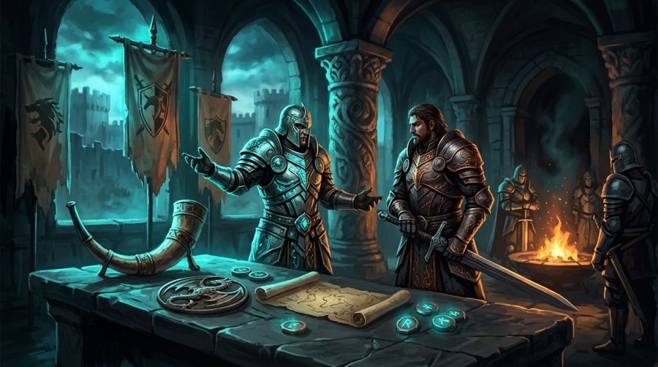 Knight Online clan seçimi için bilgisayar başında kontrol listesi inceleyen oyuncu
