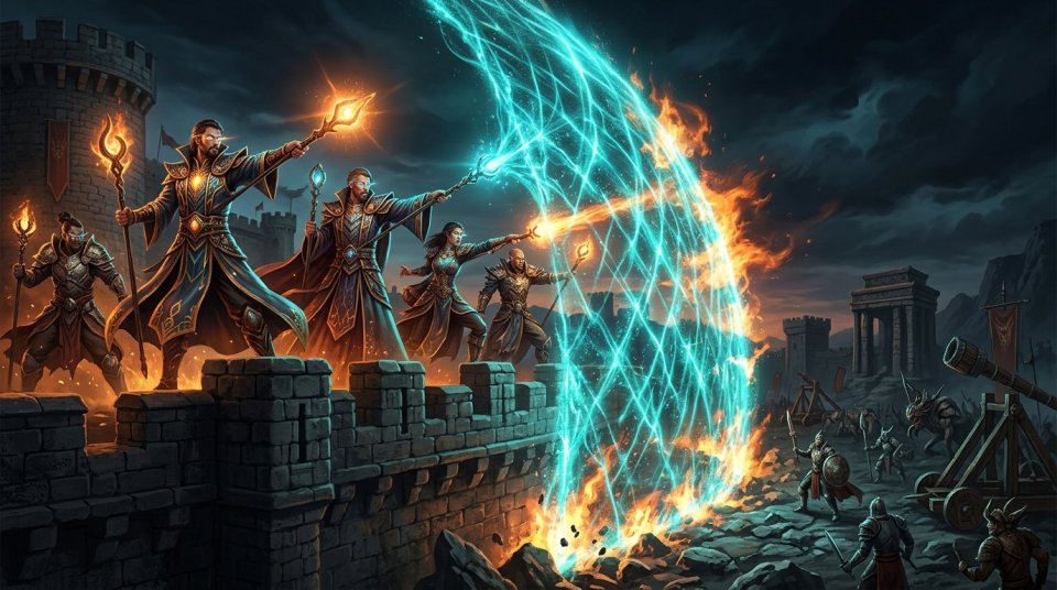 Knight Online mage duvarı kuran oyuncu dar geçitte takımını koruyor