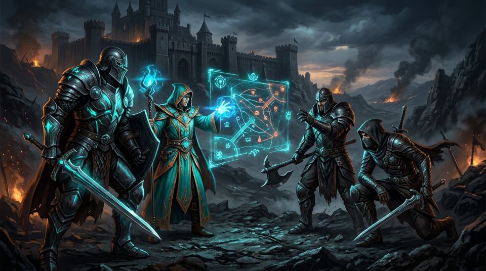 Knight Online parti iletişimi için savaş alanında koordinasyon kuran oyuncular