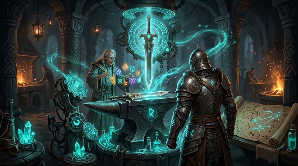 Knight Online upgrade öncesi item ve materyalleri kontrol eden oyuncu