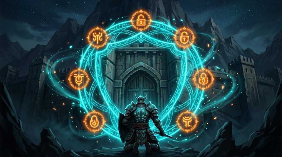 Bilgisayar başında MMORPG hesap güvenliği ayarlarını kontrol eden oyuncu