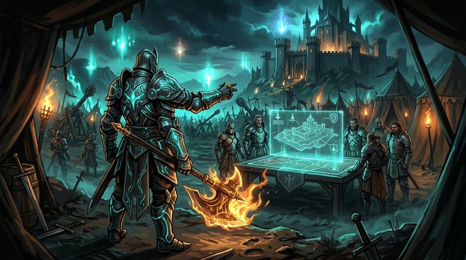 MMORPG PVP lonca yöneticilerinin depo ve etkinlik yetkilerini planladığı masa