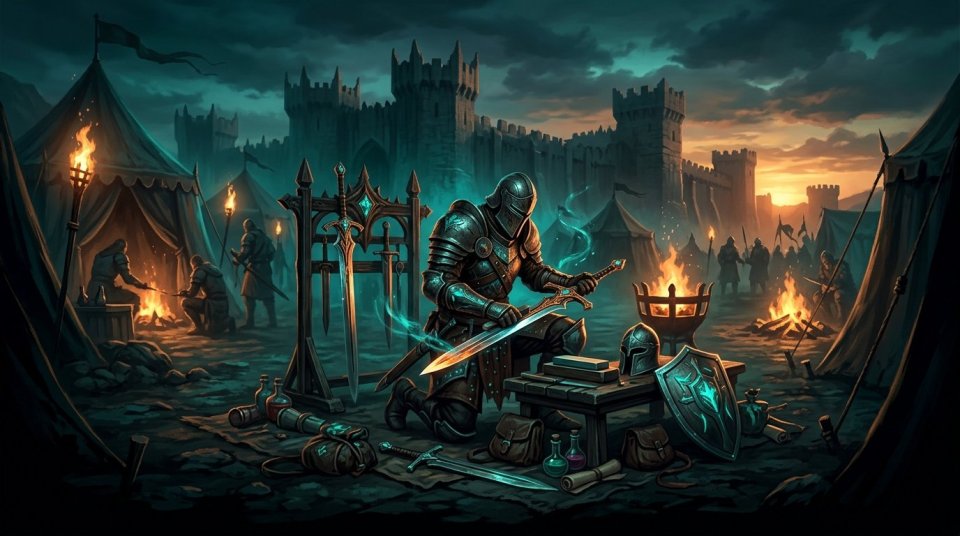 MMORPG PVP savaşı öncesi hazırlık yapan takım