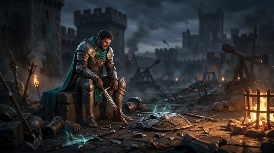 MMORPG PVP savaş sonrası hatalar analizi yapan oyuncu