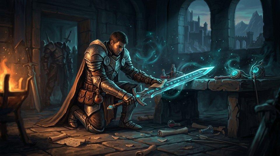 MMORPG PVP yeni sezon öncesi hazırlık yapan oyuncu