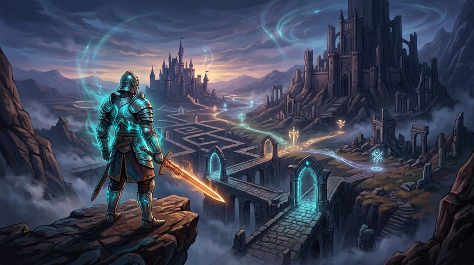 MMORPG karakter seçimi yapan oyuncu sınıf seçeneklerini inceliyor