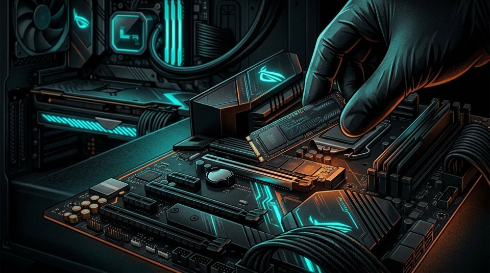 Oyuncu bilgisayarında anakarta takılan NVMe SSD
