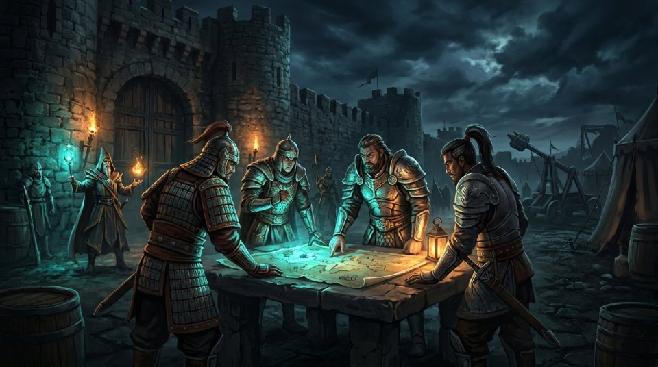 Silkroad PVP kale savaşı öncesi kalenin dışında hazırlanan MMORPG ekibi