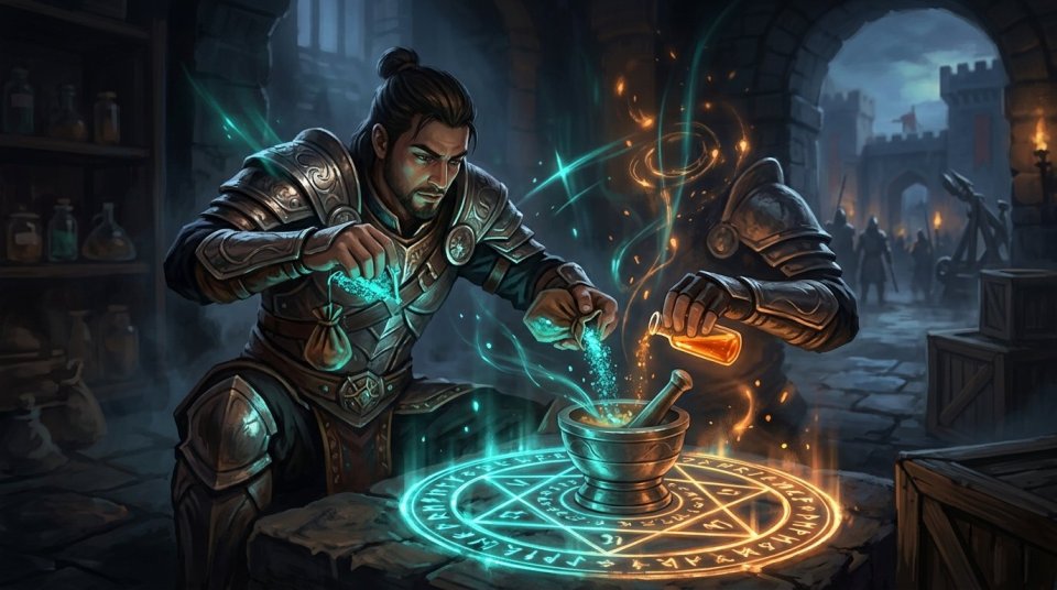 Silkroad alchemy kaynaklarını envanterinde düzenleyen oyuncu