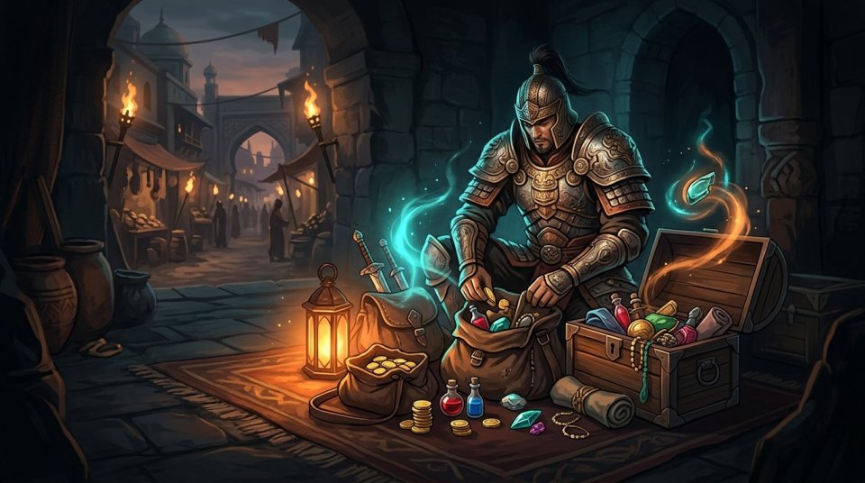 Silkroad PVP inventory düzeni için ekipman, pot ve görev eşyalarını ayıran oyuncu arayüzü