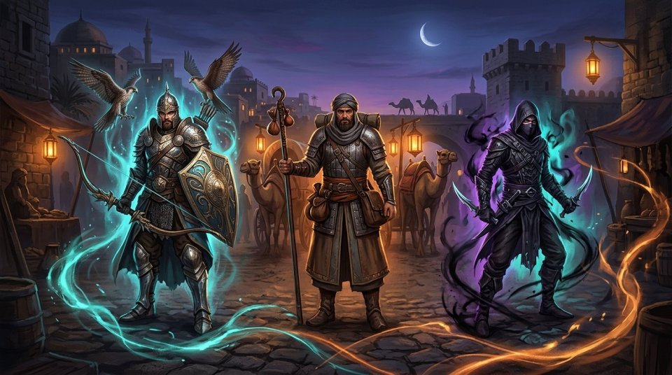 Silkroad PVP’de kervan taşıyan Trader ve onu koruyan Hunter oyuncuları