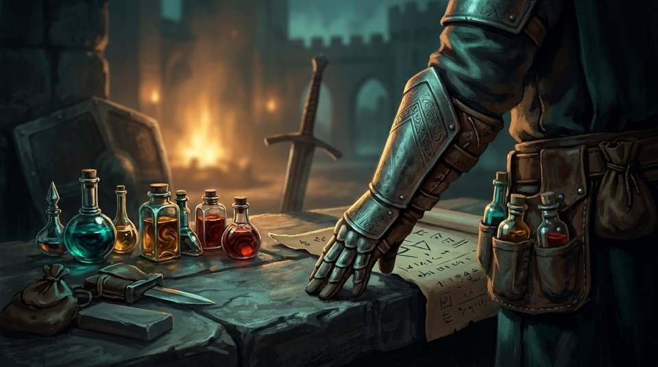 Silkroad PVP’de savaş öncesi potion hazırlayan karakter