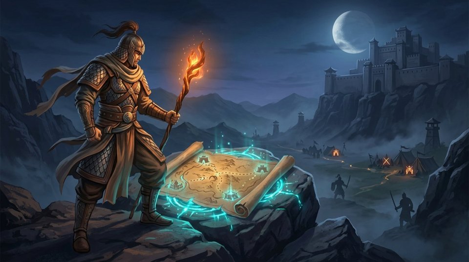 Silkroad PVP haritasını inceleyerek rakip hareketini takip eden oyuncu ekibi