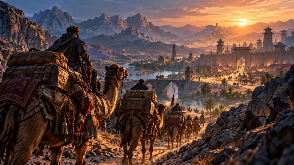 Silkroad trade rotası planlayan oyuncu için ticaret kervanı ve yol haritası