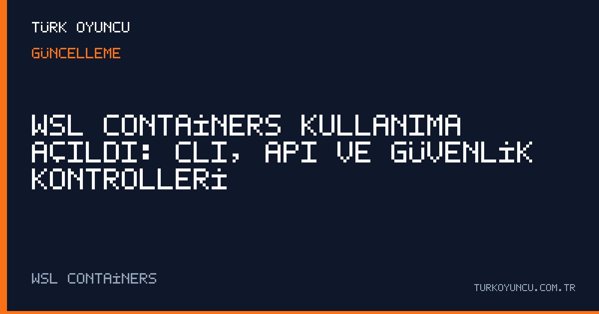 WSL containers kullanıma açıldı: CLI, API ve güvenlik kontrolleri